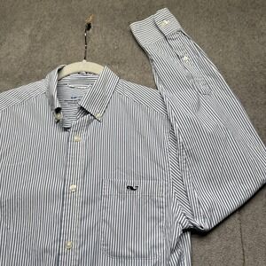 Vineyard Vines‎ Men's Blue Striped On The Go Performance Button Down Shirt XS
